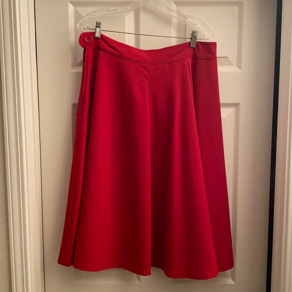 Rock Steady 1X Red Swing Skirt, NWOT